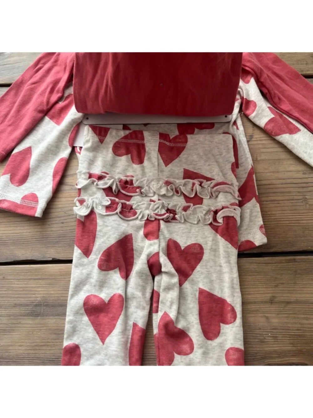 Carter's Pajama Set Baby 12Mos Pink Hearts Love Long Sleeve One Piece & Pants